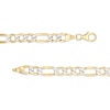 Thumbnail Image 2 of Made in Italy Men's 5.7mm Diamond-Cut Hollow Figaro Chain Bracelet in 10K Two-Tone Gold - 8.5"