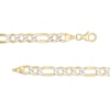 Thumbnail Image 2 of Italian Gold Men's 5.7mm Diamond-Cut Figaro Chain Bracelet in Hollow 10K Two-Tone Gold - 8.5"