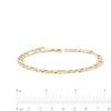 Thumbnail Image 3 of Made in Italy Men's 5.7mm Diamond-Cut Hollow Figaro Chain Bracelet in 10K Two-Tone Gold - 8.5"