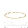 Thumbnail Image 3 of Italian Gold Men's 5.7mm Diamond-Cut Figaro Chain Bracelet in Hollow 10K Two-Tone Gold - 8.5"