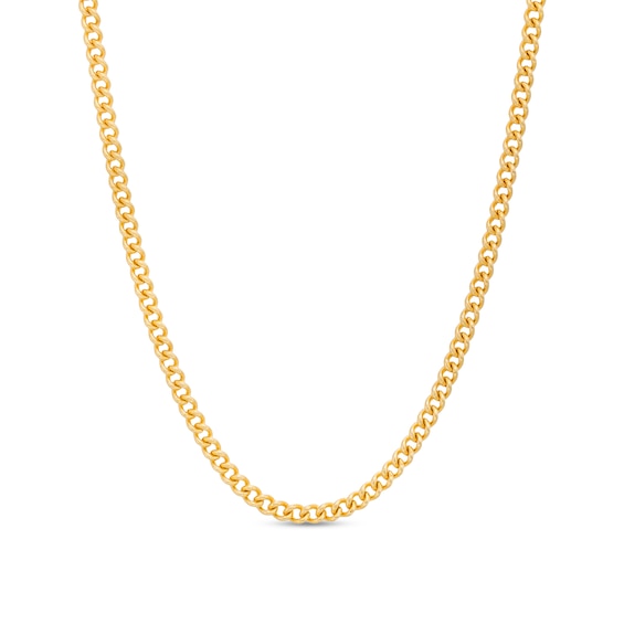 Italian Gold Men's 2.15mm Curb Chain Necklace in Hollow 10K Gold - 22"