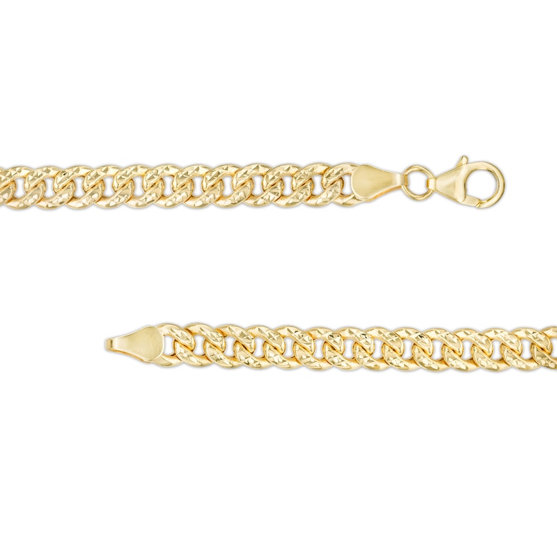 Men's Cuban Curb Chain Bracelet 2 ct tw Diamonds 10K Yellow Gold 8.5