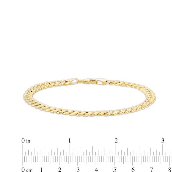 Made in Italy 5.6mm Diamond-Cut Cuban Curb Chain Bracelet in Hollow 10K Gold - 8.5"