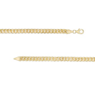 Main Image 2 of Italian Gold Men's 5.6mm Diamond-Cut Cuban Curb Chain Necklace in Hollow 10K Gold - 22"