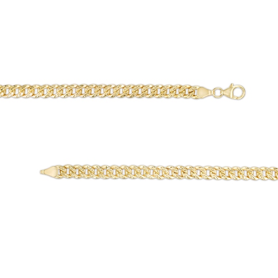 Italian Gold Men's 5.6mm Diamond-Cut Cuban Curb Chain Necklace in Hollow 10K Gold - 22"