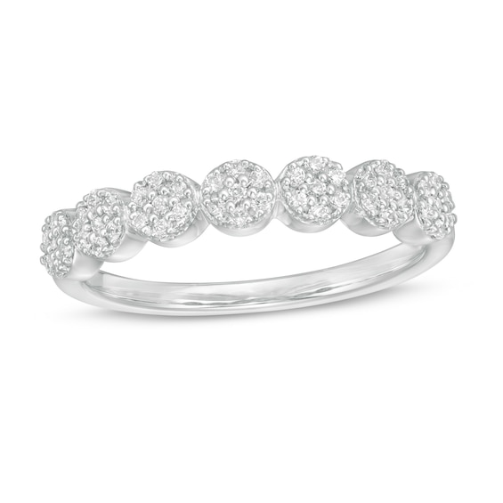 1/4 CT. T.w. Composite Diamond Seven Stone Ring in 10K White Gold