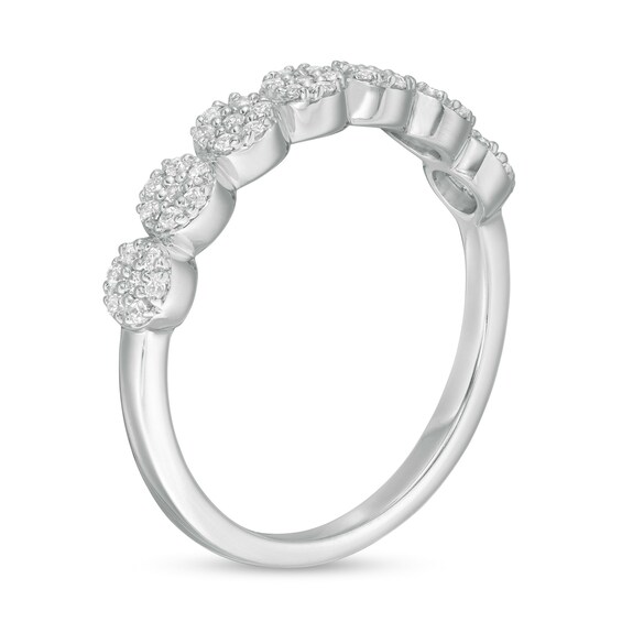 1/4 CT. T.w. Composite Diamond Seven Stone Ring in 10K White Gold