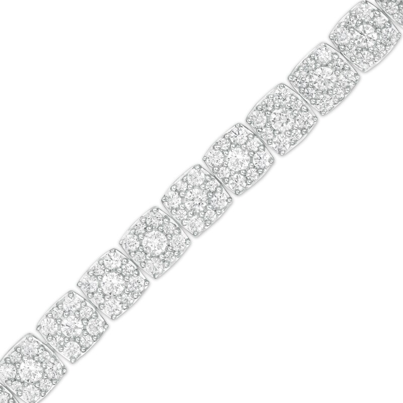 Main Image 1 of 5 CT. T.W. Composite Cushion Diamond Tennis Bracelet in 10K White Gold - 7.25"