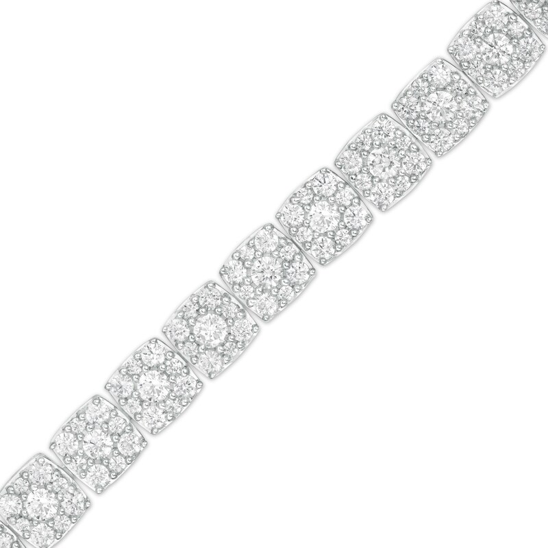 5 CT. T.W. Composite Cushion Diamond Tennis Bracelet in 10K White Gold - 7.25"