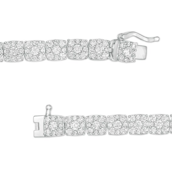 5 CT. T.w. Composite Cushion Diamond Tennis Bracelet in 10K White Gold - 7.25"