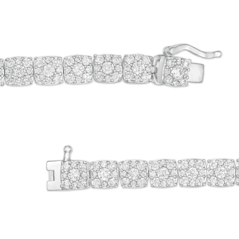 Main Image 3 of 5 CT. T.W. Composite Cushion Diamond Tennis Bracelet in 10K White Gold - 7.25"