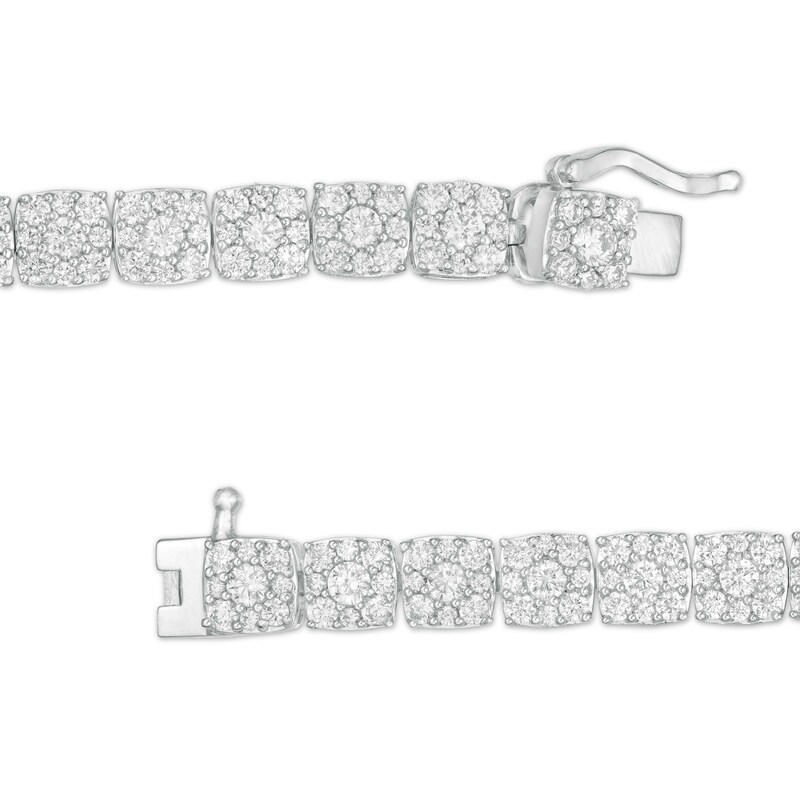 5 CT. T.W. Composite Cushion Diamond Tennis Bracelet in 10K White Gold - 7.25"