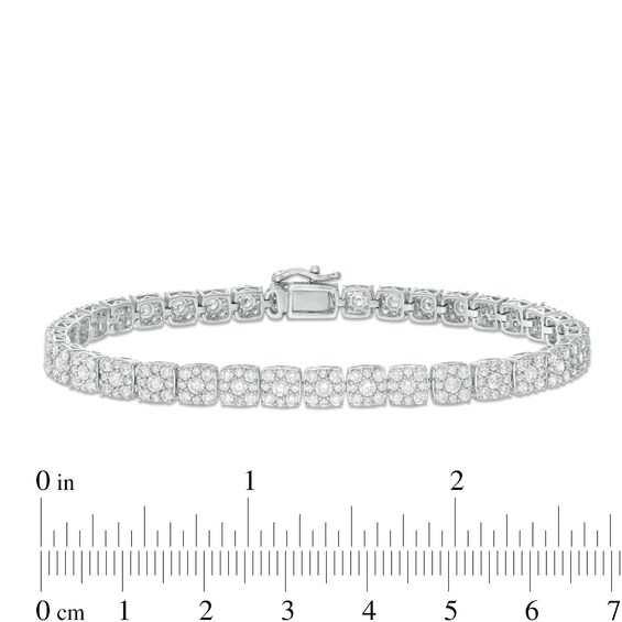 5 CT. T.w. Composite Cushion Diamond Tennis Bracelet in 10K White Gold - 7.25"