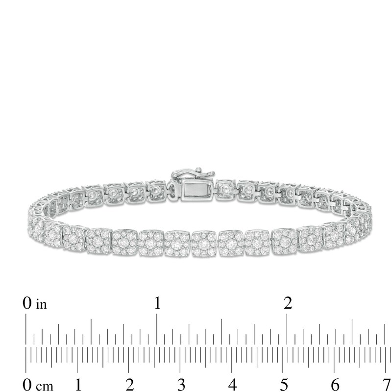 5 CT. T.W. Composite Cushion Diamond Tennis Bracelet in 10K White Gold - 7.25"