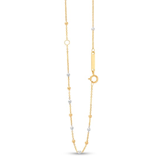 Made in Italy Beaded Rosary Necklace in 14K Tri-Tone Gold - 18"