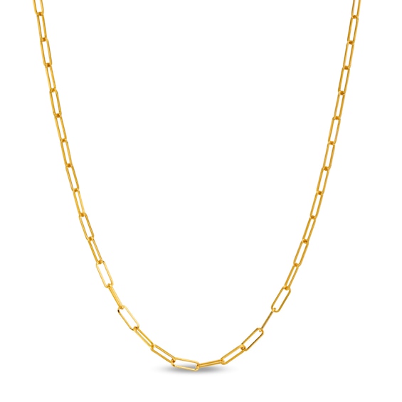 Made in Italy 2.0mm Oval Link Chain Necklace in Solid 14K Gold - 18"