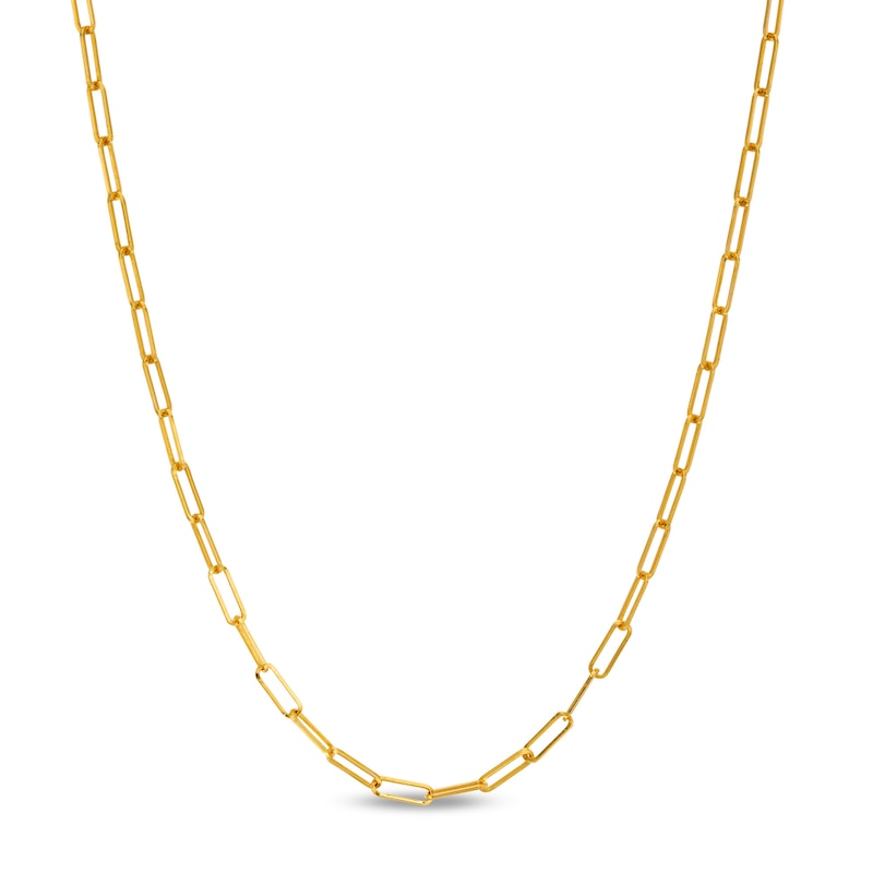 Main Image 1 of Made in Italy 2.0mm Oval Link Chain Necklace in Solid 14K Gold - 18"