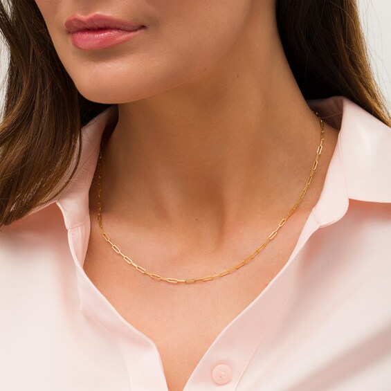 Made in Italy 2.0mm Oval Link Chain Necklace in Solid 14K Gold - 18"