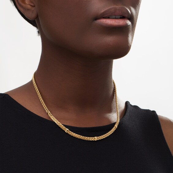 Made in Italy Diamond-Cut Station Lariat "Y" Wheat Chain Necklace in 14K Gold - 17"