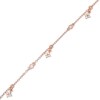 Thumbnail Image 1 of 1/3 CT. T.W. Diamond Square Dangle Station Anklet in 10K Rose Gold - 10"