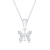 Thumbnail Image 0 of 1/10 CT. T.W. Diamond Butterfly Pendant in Sterling Silver