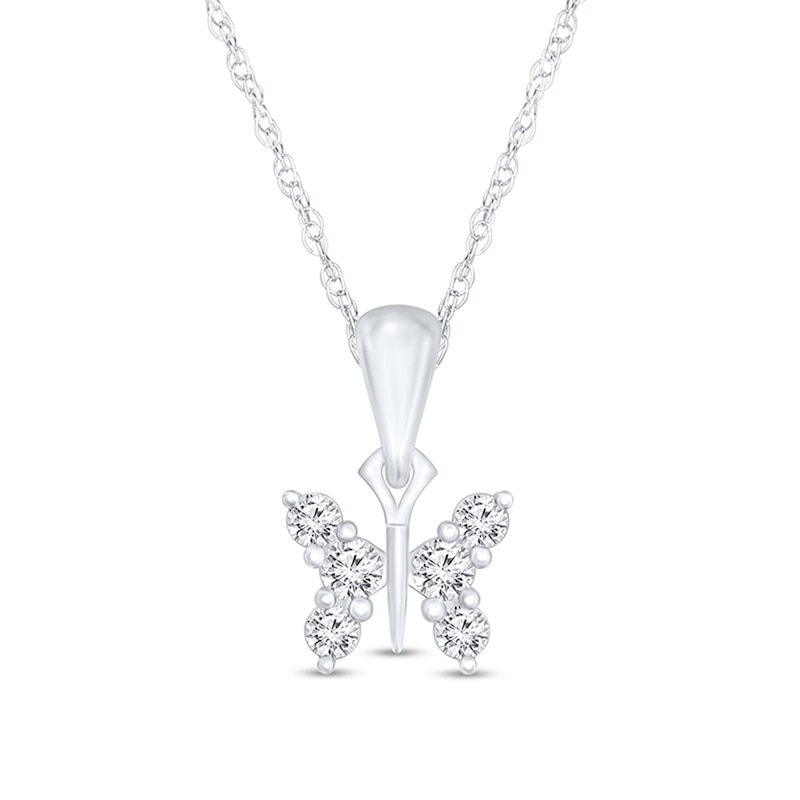 1/10 CT. T.W. Diamond Butterfly Pendant in Sterling Silver