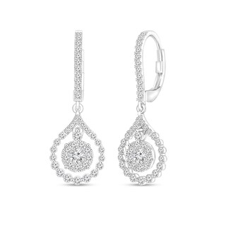 1 CT. T.W. Diamond Dangle Teardrop Earrings in 10K White Gold