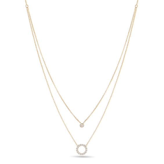 1/3 CT. T.w. Diamond Double Strand Circle Necklace in 10K Gold