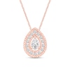 Thumbnail Image 1 of 1/5 CT. T.W. Pear-Shaped Diamond Teardrop Frame Vintage-Style Pendant in 10K Rose Gold