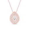 Thumbnail Image 0 of 1/5 CT. T.W. Pear-Shaped Diamond Teardrop Frame Vintage-Style Pendant in 10K Rose Gold