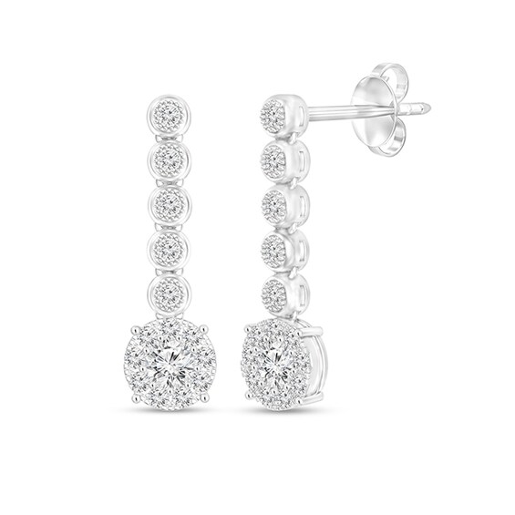 3/8 CT. T.W. Diamond Dangle Drop Earrings in 14K White Gold 3/8 CT. T.W. Diamond Dangle Drop Earrings in 14K White Gold