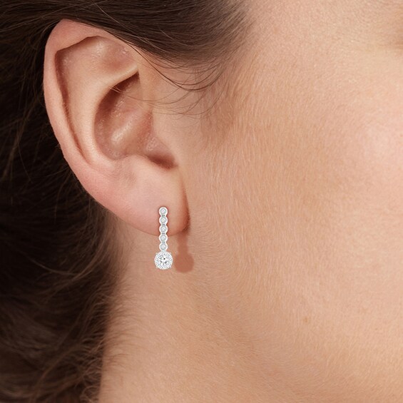 3/8 CT. T.W. Diamond Dangle Drop Earrings in 14K White Gold 3/8 CT. T.W. Diamond Dangle Drop Earrings in 14K White Gold