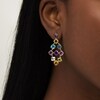 Thumbnail Image 2 of 5.0mm Cushion-Cut checkerboard Multi-Gemstone Chandelier Drop Earrings in 10K Gold