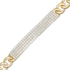 Thumbnail Image 1 of 1 CT. T.W. Diamond Multi-Row ID Bracelet in 10K Gold - 7.25"