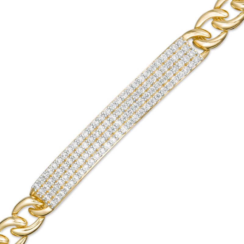 Main Image 1 of 1 CT. T.W. Diamond Multi-Row ID Bracelet in 10K Gold - 7.25"