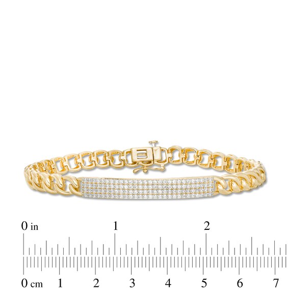 1 CT. T.w. Diamond Multi-Row ID Bracelet in 10K Gold - 7.25"