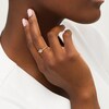 Thumbnail Image 2 of 5.0mm Aquamarine Bead Shank Ring in 10K Gold - Size 7