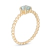 Thumbnail Image 2 of 5.0mm Aquamarine Bead Shank Ring in 10K Gold - Size 7