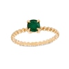 Thumbnail Image 0 of 5.0mm Emerald Bead Shank Ring in 10K Gold - Size 7