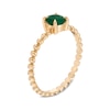 Thumbnail Image 2 of 5.0mm Emerald Bead Shank Ring in 10K Gold - Size 7