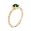 Thumbnail Image 3 of 5.0mm Emerald Bead Shank Ring in 10K Gold - Size 7