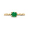 Thumbnail Image 4 of 5.0mm Emerald Bead Shank Ring in 10K Gold - Size 7