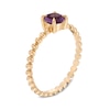 Thumbnail Image 2 of 5.0mm Amethyst Bead Shank Ring in 10K Gold - Size 7