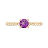 Thumbnail Image 4 of 5.0mm Amethyst Bead Shank Ring in 10K Gold - Size 7