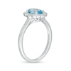 Thumbnail Image 3 of Cherished Promise Collection™ Swiss Blue Topaz and Diamond Accent Vintage-Style Promise Ring in Sterling Silver