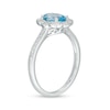 Thumbnail Image 2 of Cherished Promise Collection™ Swiss Blue Topaz and Diamond Accent Vintage-Style Promise Ring in Sterling Silver