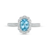 Thumbnail Image 4 of Cherished Promise Collection™ Swiss Blue Topaz and Diamond Accent Vintage-Style Promise Ring in Sterling Silver