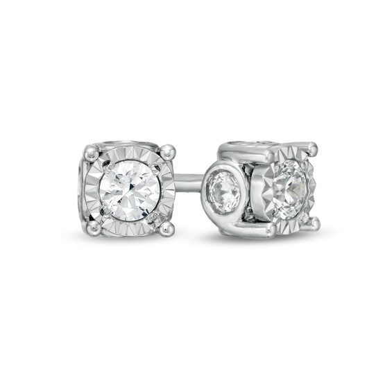 1/2 CT. T.w. Diamond Bezel Solitaire Stud Earrings in 10K White Gold