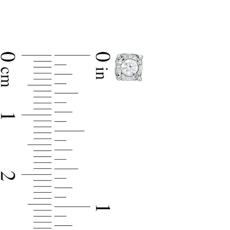 Main Image 3 of 1/2 CT. T.W. Diamond Bezel Solitaire Stud Earrings in 10K White Gold
