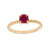 Thumbnail Image 0 of 5.0mm Ruby Bead Shank Ring in 10K Gold - Size 7